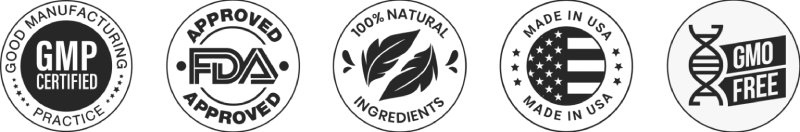 Trimology certifications: FDA registered, GMP certified, Made in USA, 100% natural and non-GMO
